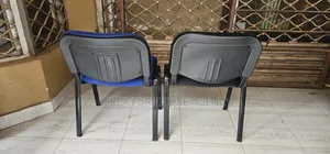 Blue and Black Waiting Chairs for Office