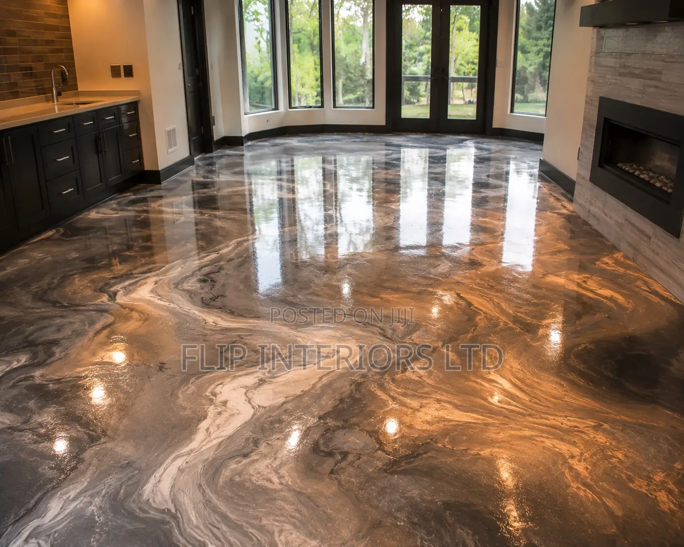 Modern Metallic Epoxy Floor Finishing Services