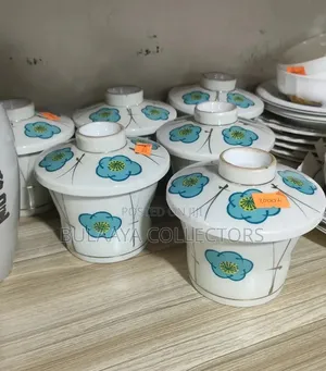 Japanese-Style Ceramic Bowls With Lids.