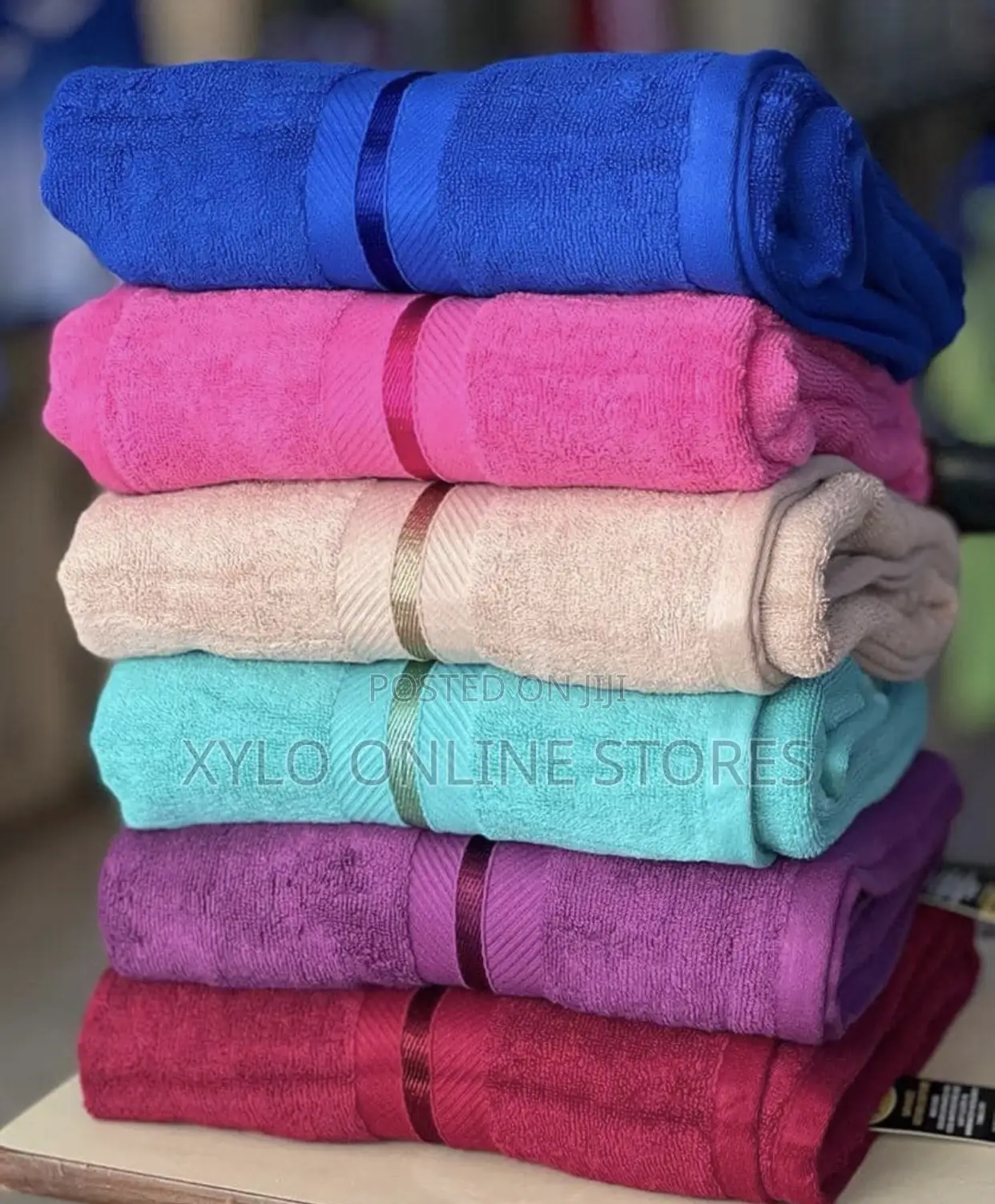 Multicolored Cotton Bath Towels