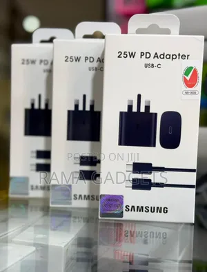 Samsung 25w Pd Usb-C Adapters With a 3-Pin Uk Plug