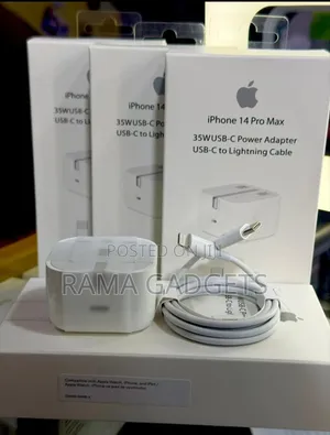 iPhone 14 Pro Max 35w Usb-C Power Adapter and Lightning Cable