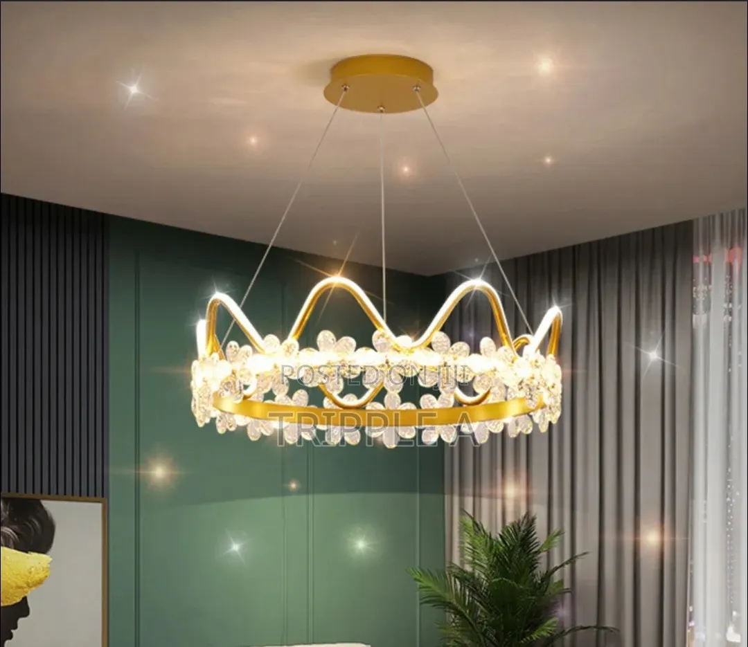 Nordic Round Crown Flowers Led Chandelier