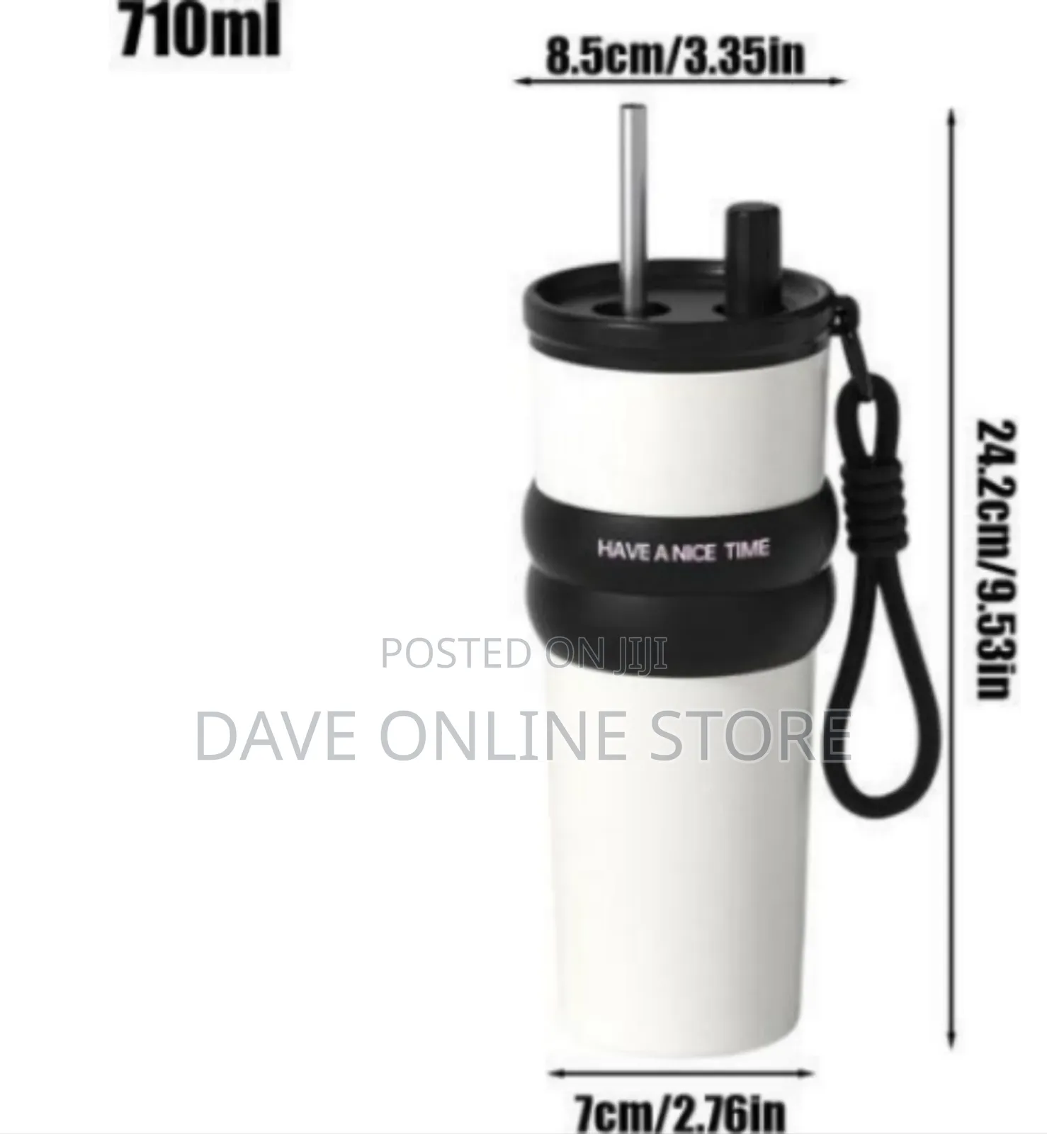 Modern Insulated Reusable Tumbler With Carry Strap