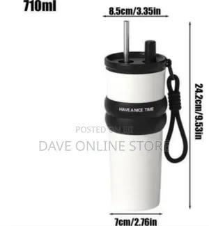 Modern Insulated Reusable Tumbler With Carry Strap