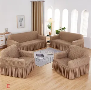 7 Seater Stretchy Sofa Covers With a Ruffle Skirt.