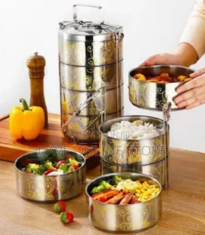Decorative Multi-Tier Stainless Steel Tiffin Lunch Carrier / Food