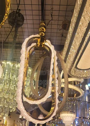 Two Nested Oval Frames Pendant Light