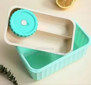 Stylish Two-Tiered Bento Lunch Box With Sauce Container, 2000ml