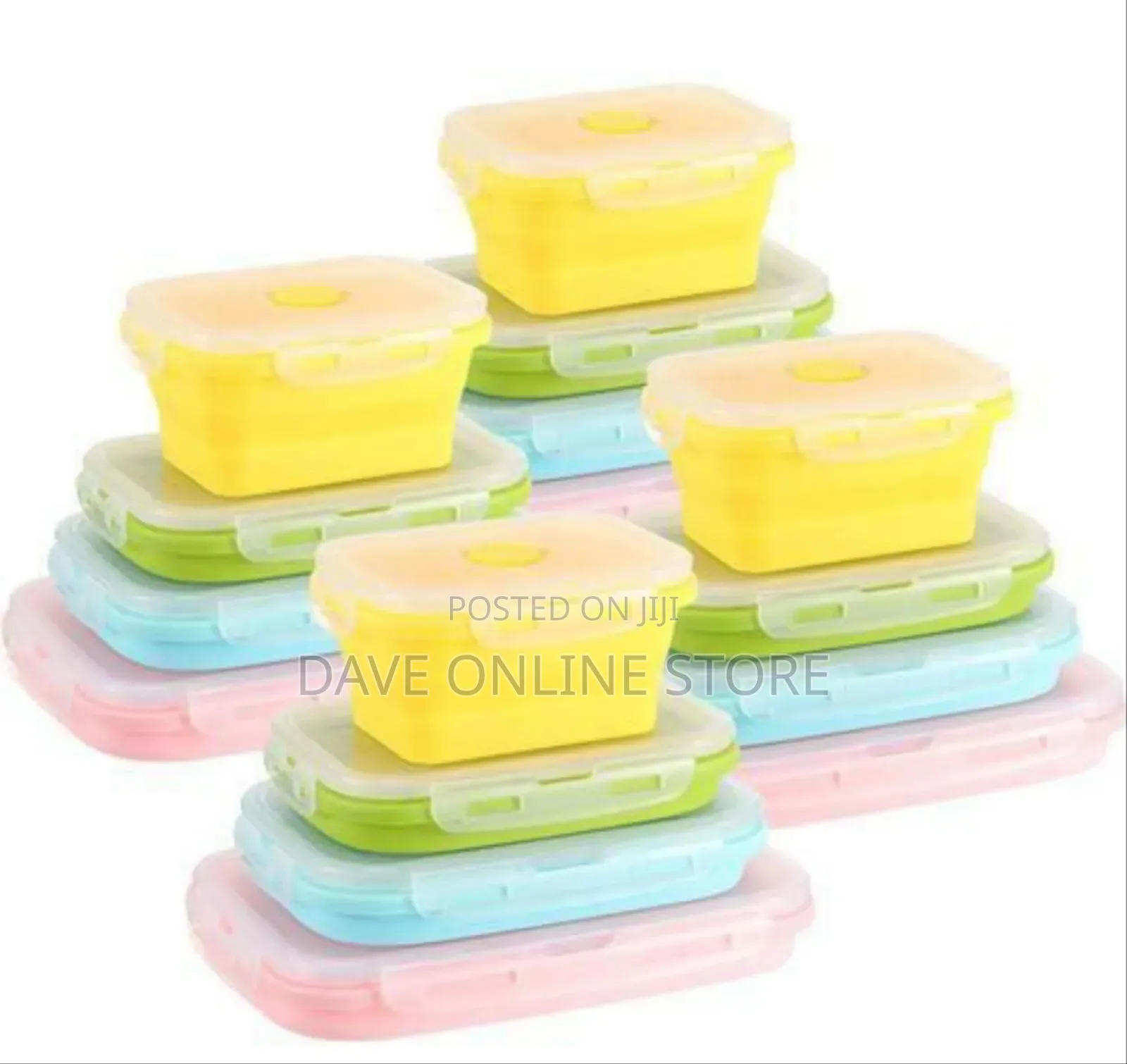 Versatile Collapsible Silicone Food Storage Container Set (Pack of 4)