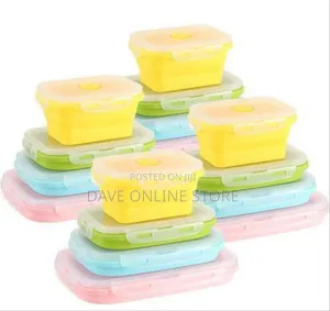 Versatile Collapsible Silicone Food Storage Container Set (Pack of 4)