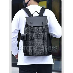 Patterned Leather Backpack.