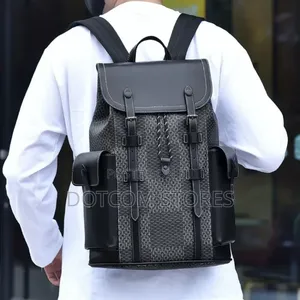 Patterned Leather Backpack.