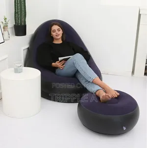 Portable Air Pump Sofa With Foot Rest and Manual Pump