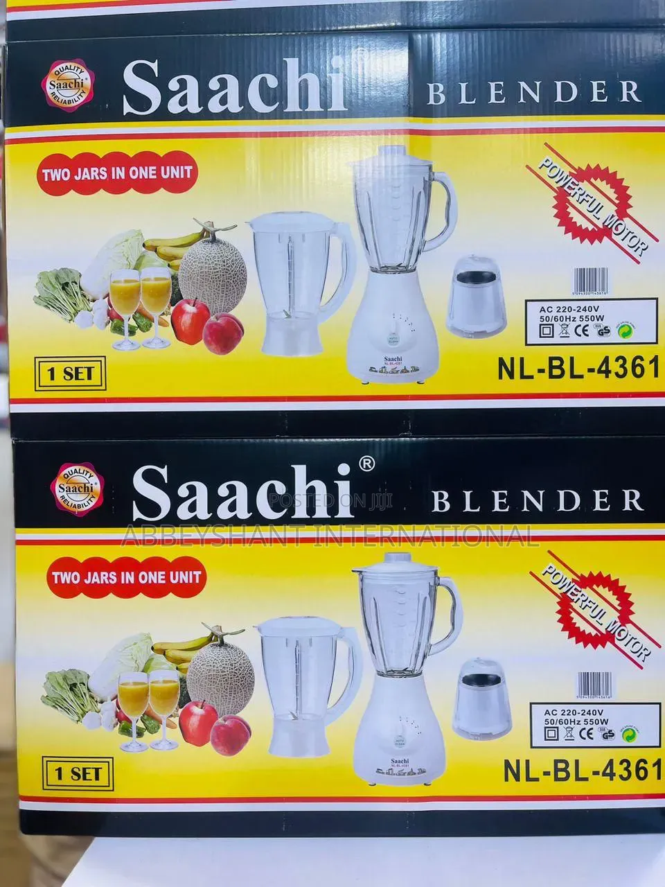 Saachi 3-in-1 White Blender Powerful Motor Saachi Blender