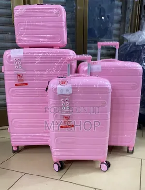 Executive Travel Suitcases Set 4pcs Pink - Stylish Kwanjula Gift Cases