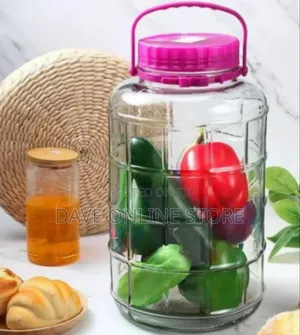 Large Capacity Glass Jar With Carrying Handle -