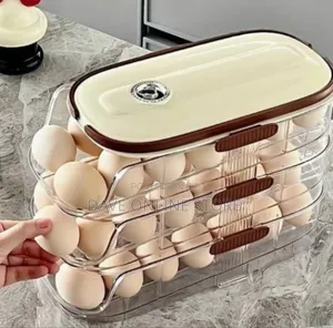 Three Layer Stackable Automatic Rolling Egg Dispenser Refrigerator