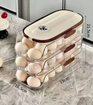 Three Layer Stackable Automatic Rolling Egg Dispenser Refrigerator