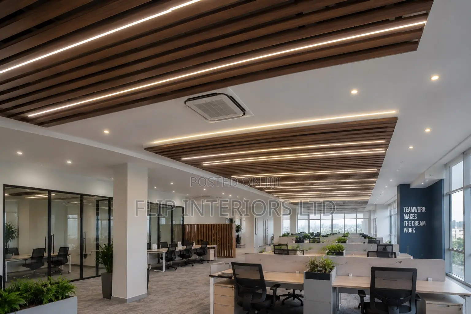 High-End Workplace Ceiling Lighting Installations
