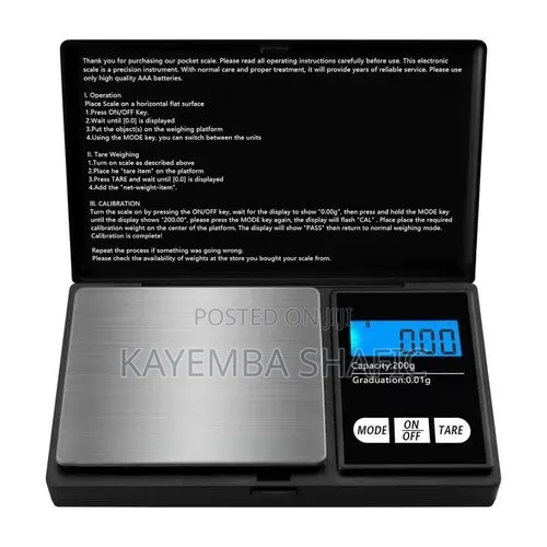 Mini Digital Grams Scale Pocket Jewelry Scale Black