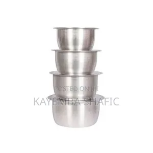 4-piece Stainless Steel Sufuria Set - Silver, Lightweight