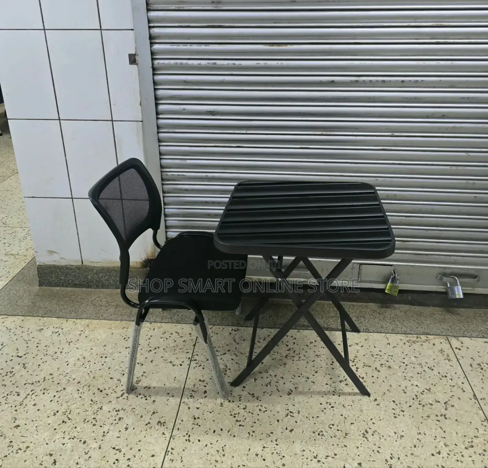 Centre Stand Study Foldable Glass Table and Chair