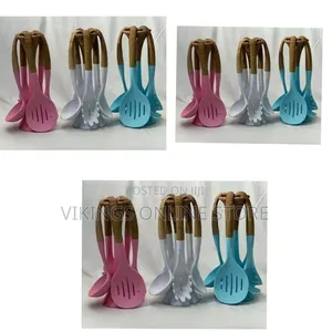 1 Set Ultimate 6-Piece Silicone Cooking Spoon Serving Utensil Paddles