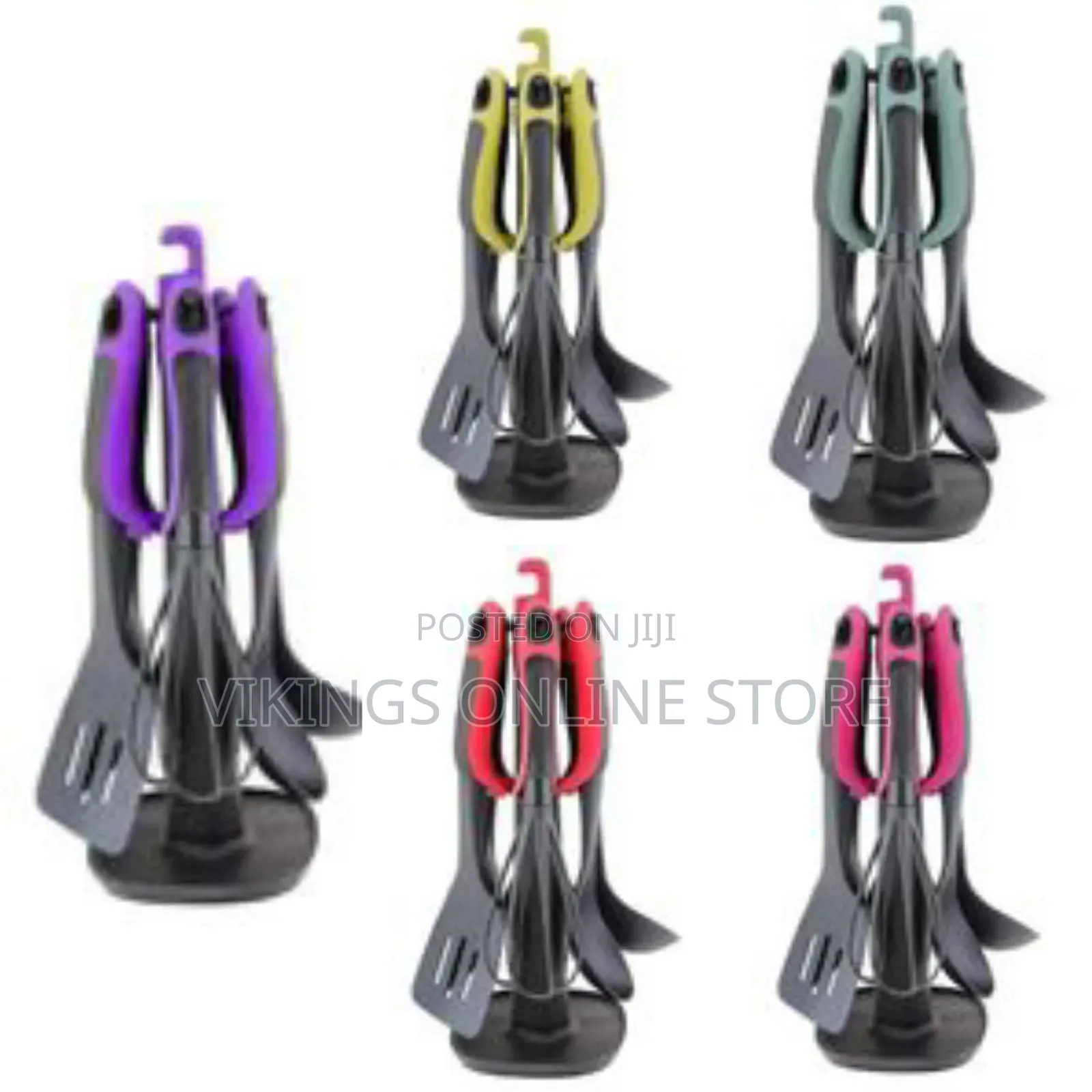 7 Pc Silicone Non Stick Kitchen Tool Cooking Utensils Serving Spoons
