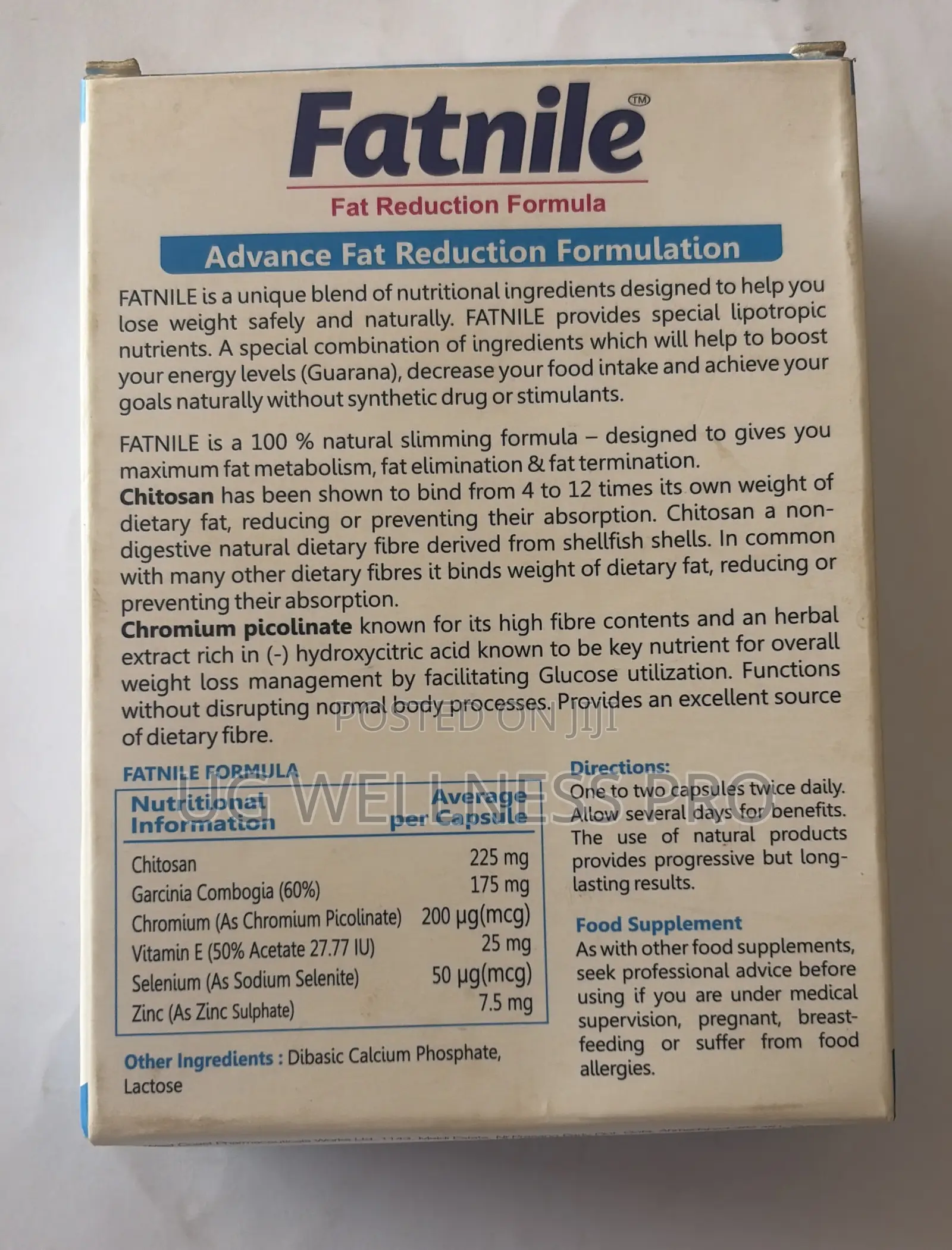Fatnile Fat Reduction Formula for Weight Loss and Management 60 Caps