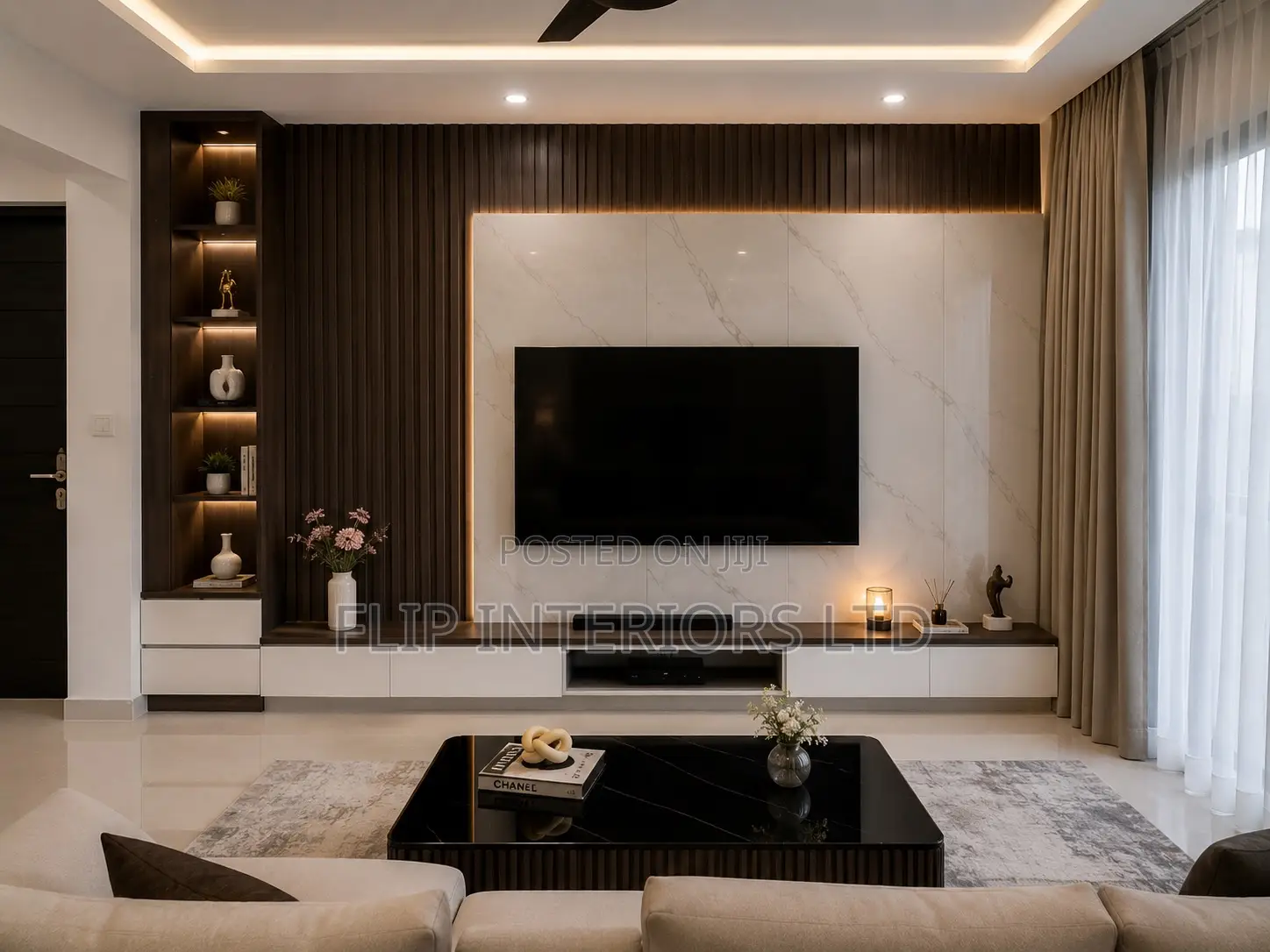Contemporary Home Entertainment Wall Interior Solutions