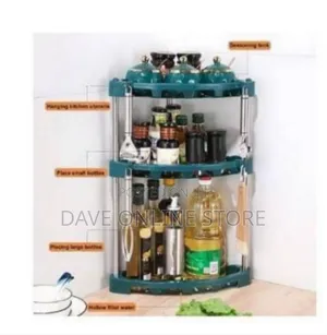 Two-Tier Rotating Kitchen and Pantry Organizer Rack