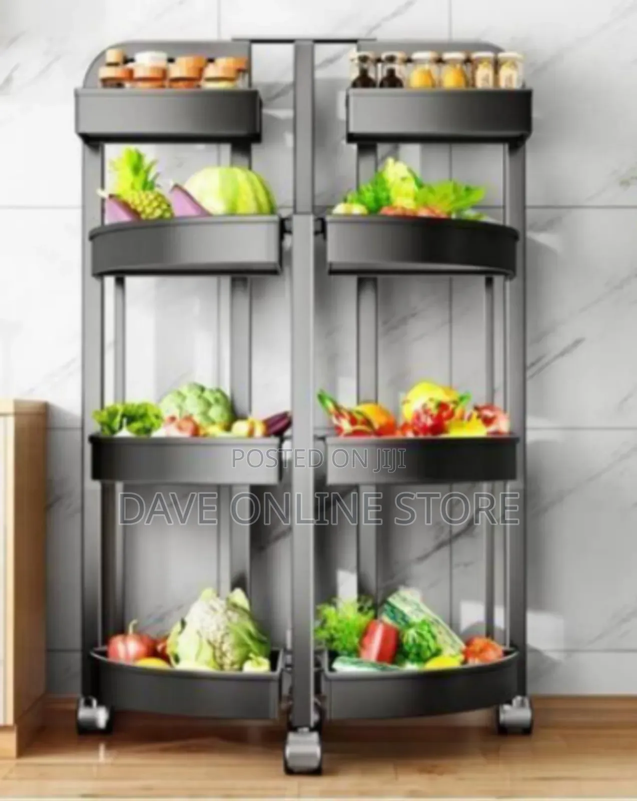 Multi-Tiered Rolling Kitchen Storage Rack