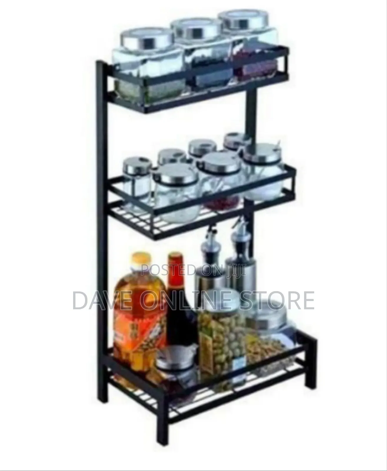 Space-Saving Three-Tier Kitchen Spice Organizer Shelf