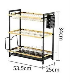 Multi-Functional Three-Tier Dish Drying Rack and Kitchen Organizer