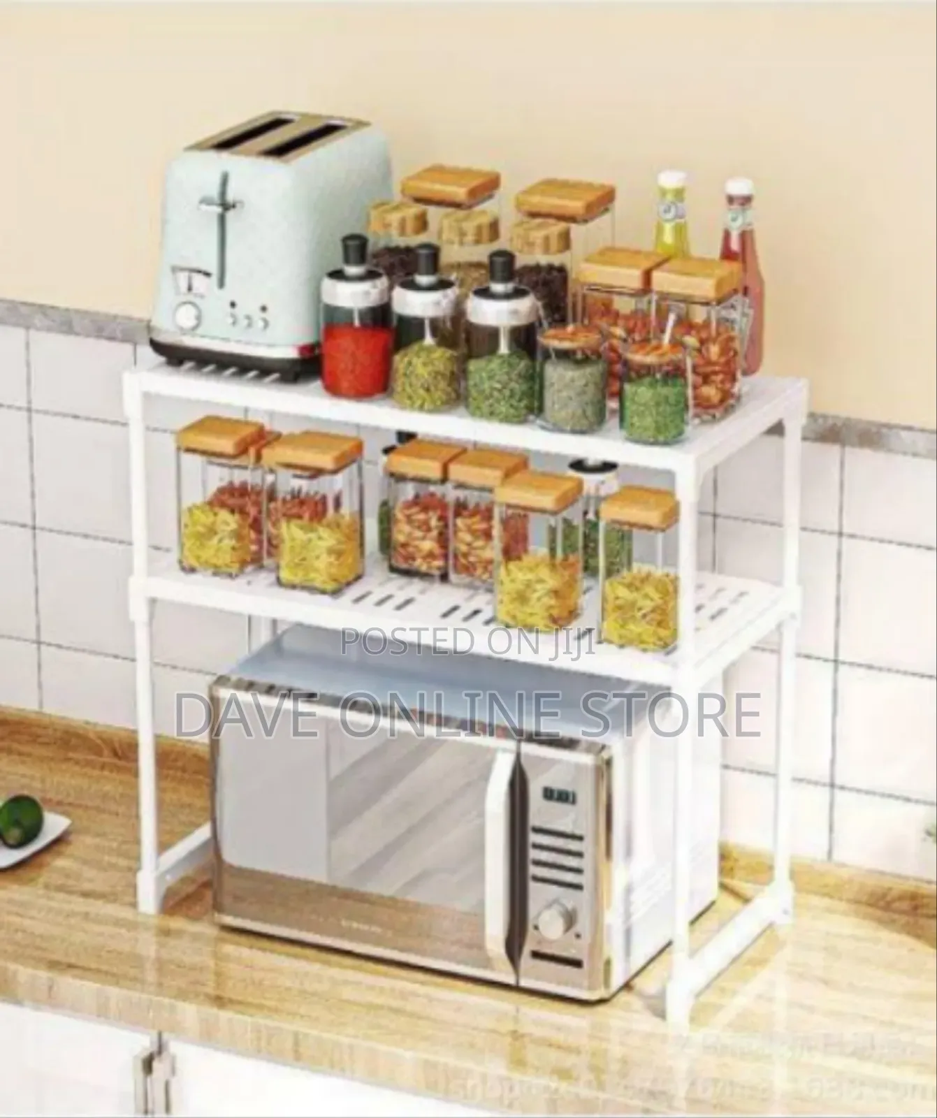 Versatile Multi-Tier Kitchen Storage Rack and Microwave Stand