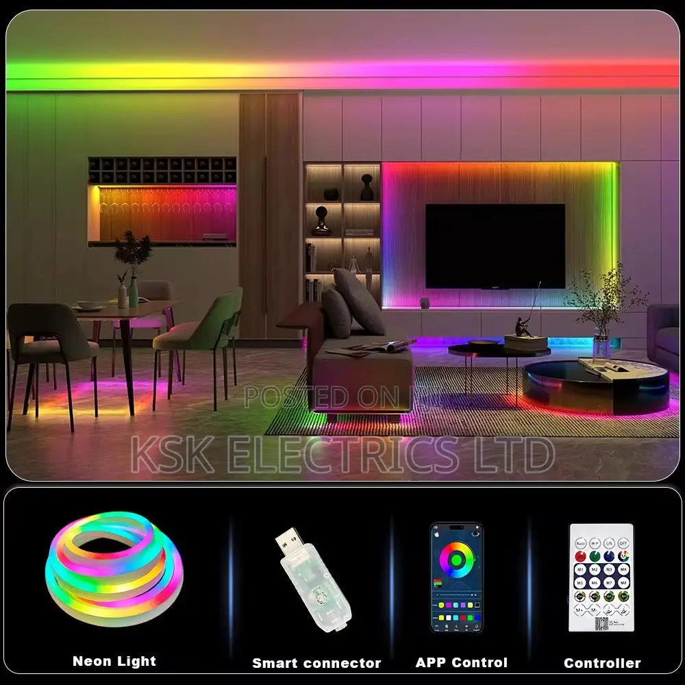 Rgbic Led Neon Light Strips 5v Usb Ip65 Full Kit for Gaming Room
