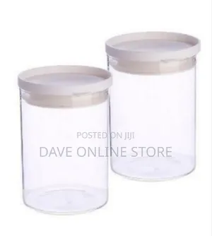 Two Modular Airtight Clear Plastic Food Storage Canisters (620ml)