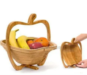 Collapsible Wooden Fruit Basket and Serving Dish
