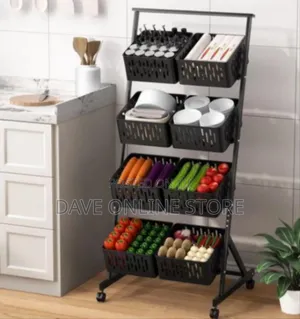 Multi-Tier Mobile Kitchen Storage Cart