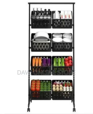 Multi-Tier Mobile Kitchen Storage Cart