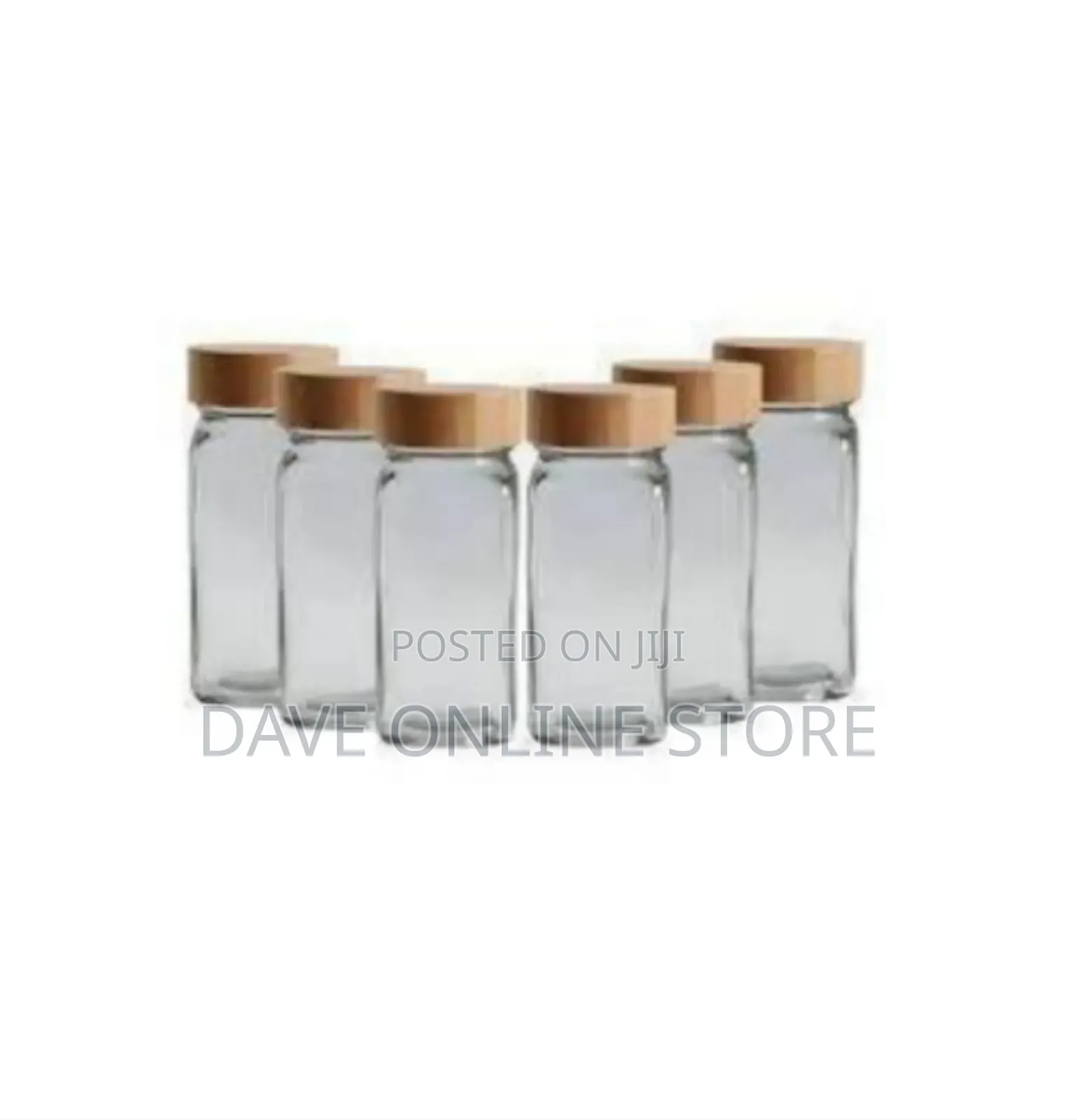 Minimalist Glass Storage Jar Set With Wooden Lids
