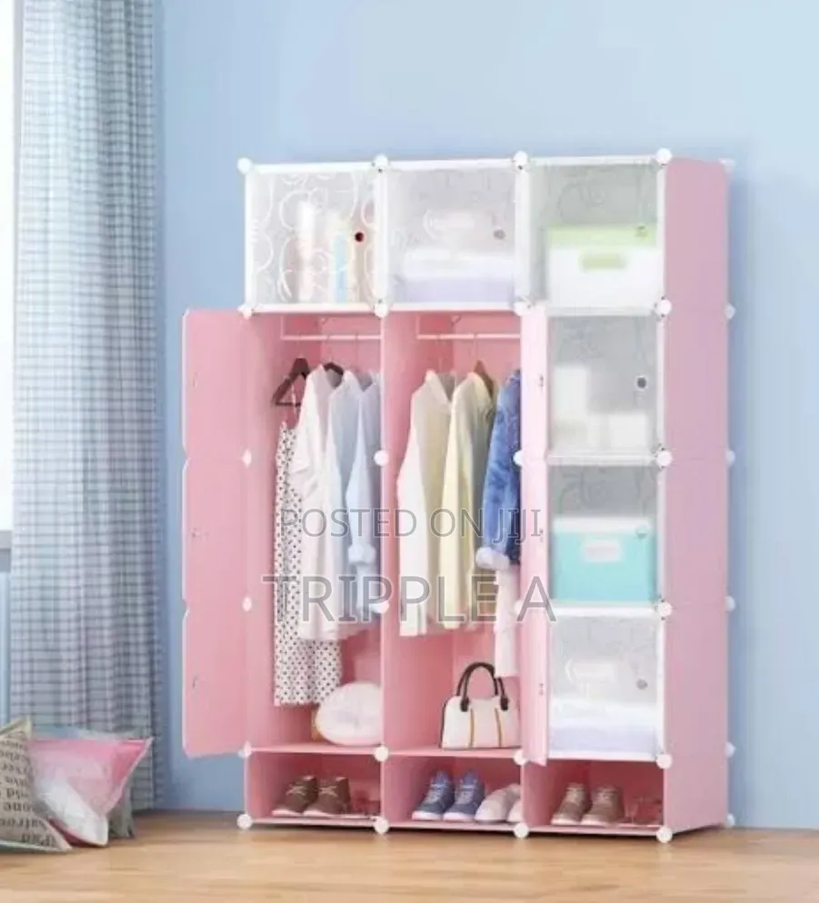 Generic Portable 4 Colums Plastic Wardrobe