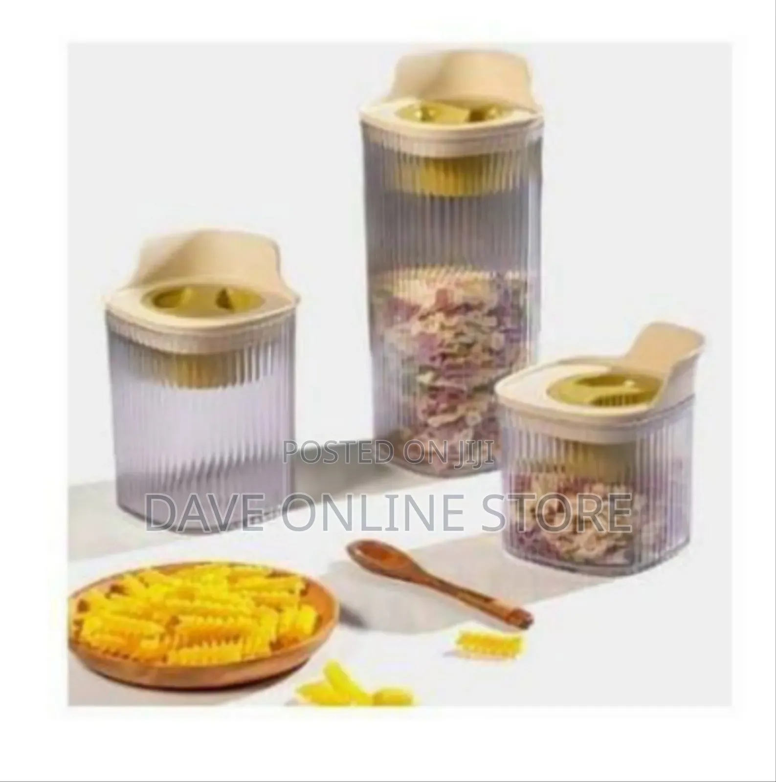 Stylish Fluted Kitchen Storage Containers With Dispensing Lids