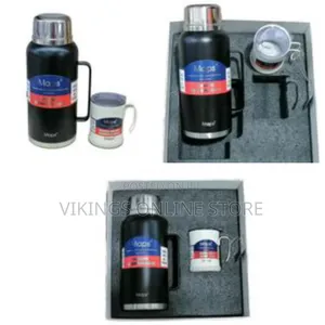 2100ml Vacuum Flask Desk Cup Outdoor Thermos Portable Bottle Gift Set