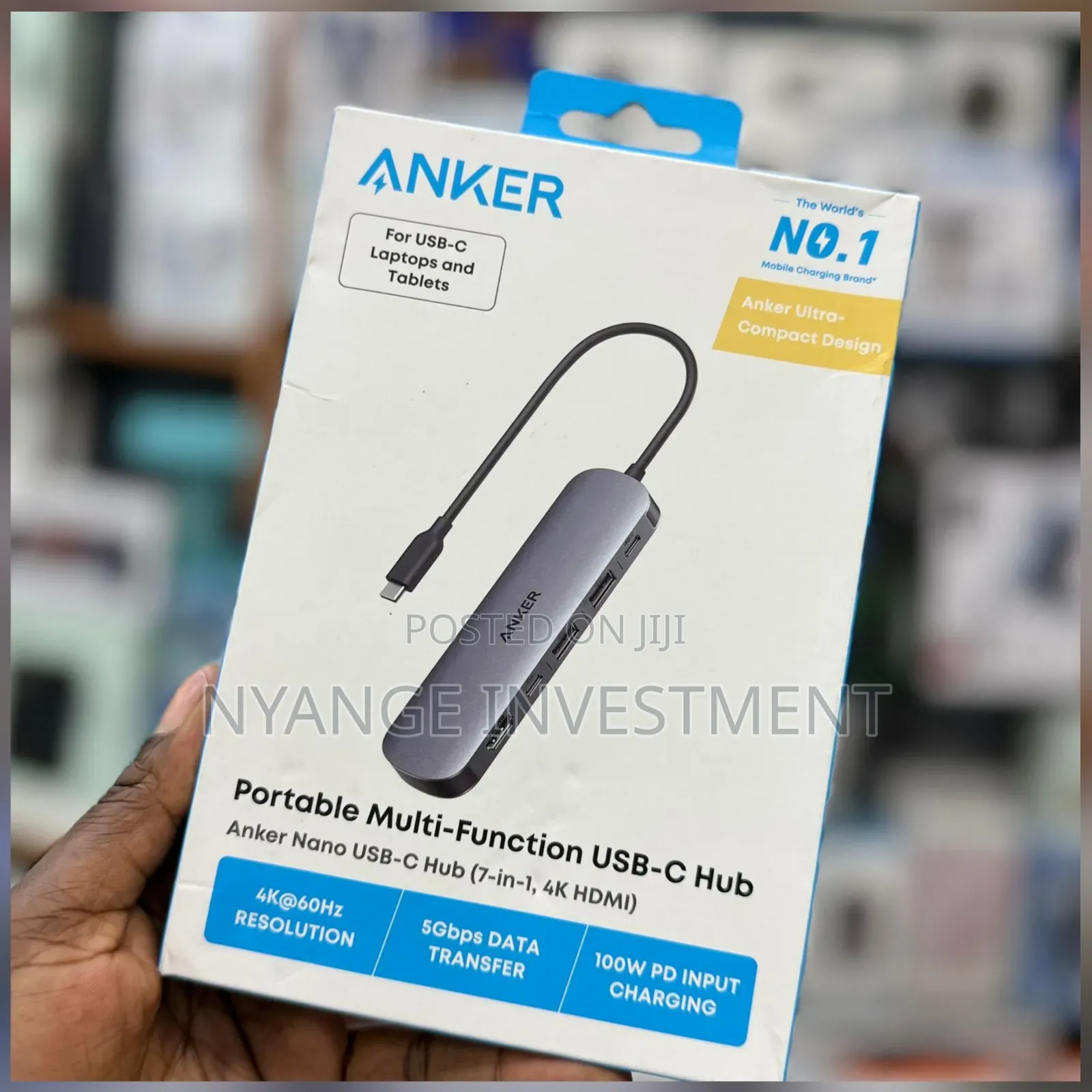 Anker Usb-C Hub (7-in-1) Multiport Adapter for Laptops and Tablets.