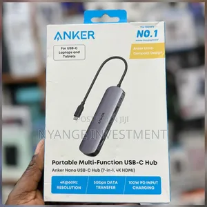 Anker Usb-C Hub (7-in-1) Multiport Adapter for Laptops and Tablets.