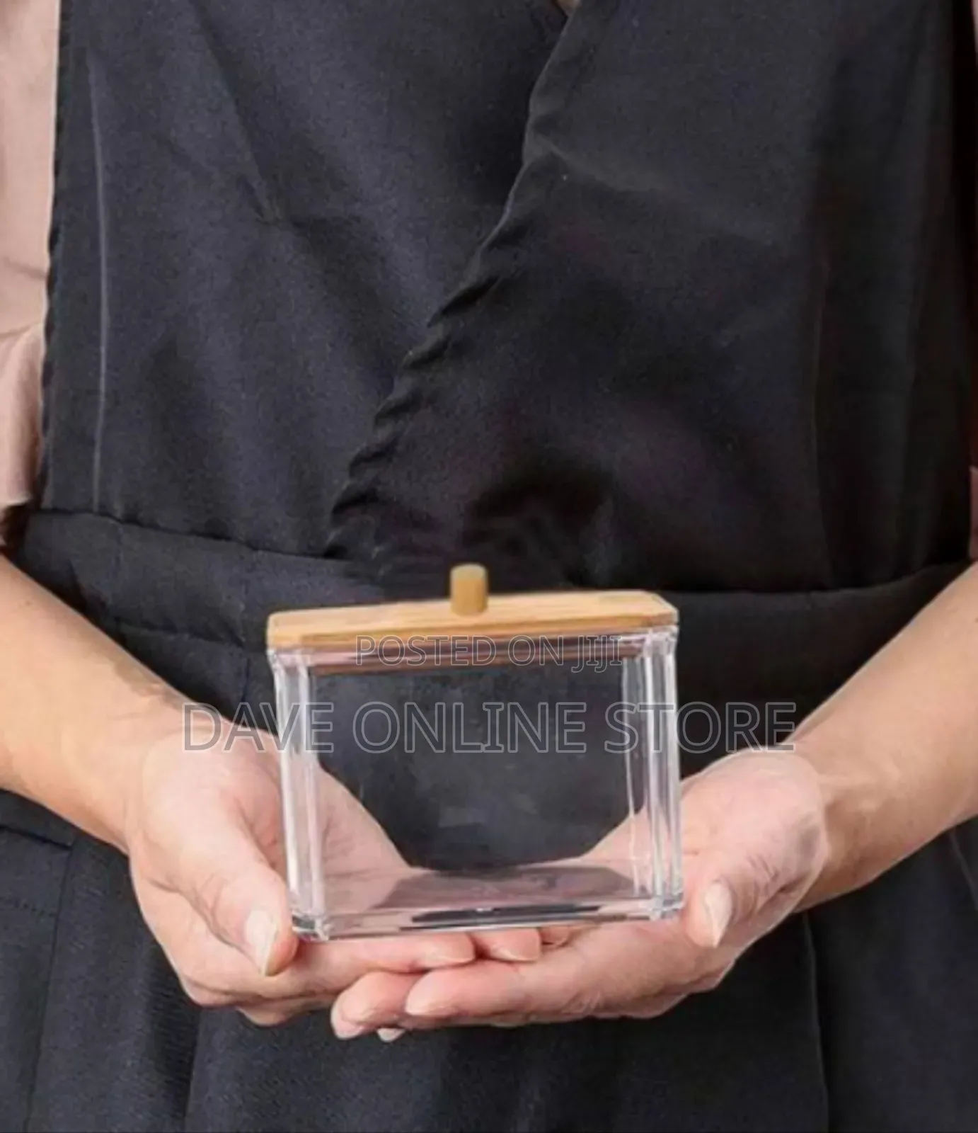 3 Pieces Set of Acrylic Storage Jars With Airtight Bamboo Lids