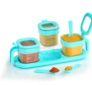 Elegant 3-Piece Dry Food Spice Storage Set With Serving Tray
