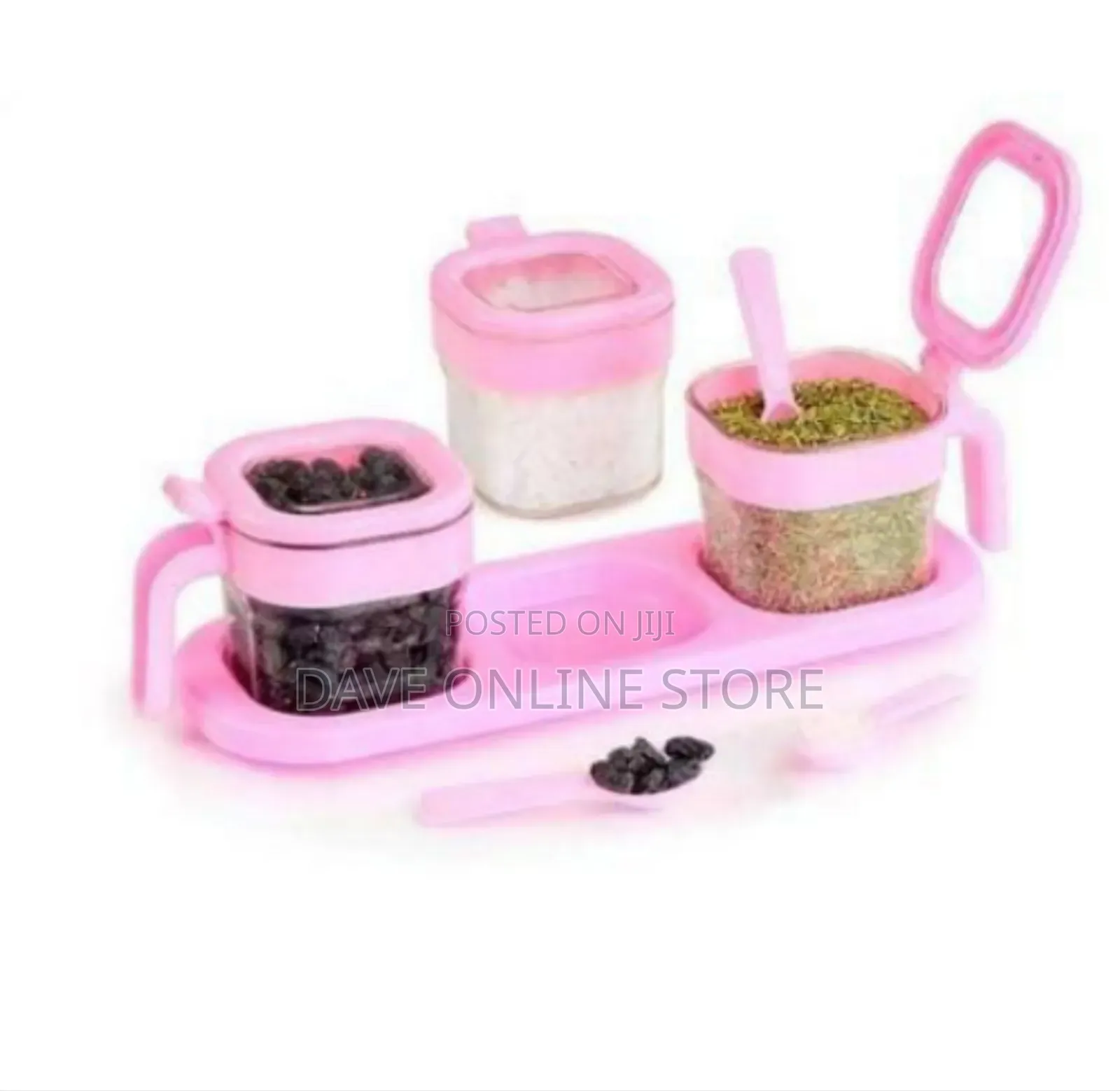 Elegant 3-Piece Dry Food Spice Storage Set With Serving Tray